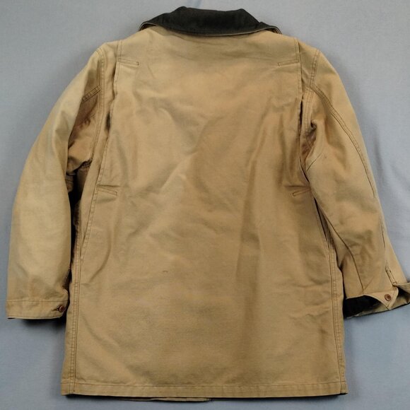 LL Bean Womens Field Winter Coat Canvas Vintage Chore Jacket Wool Linner Size L - Picture 6 of 16